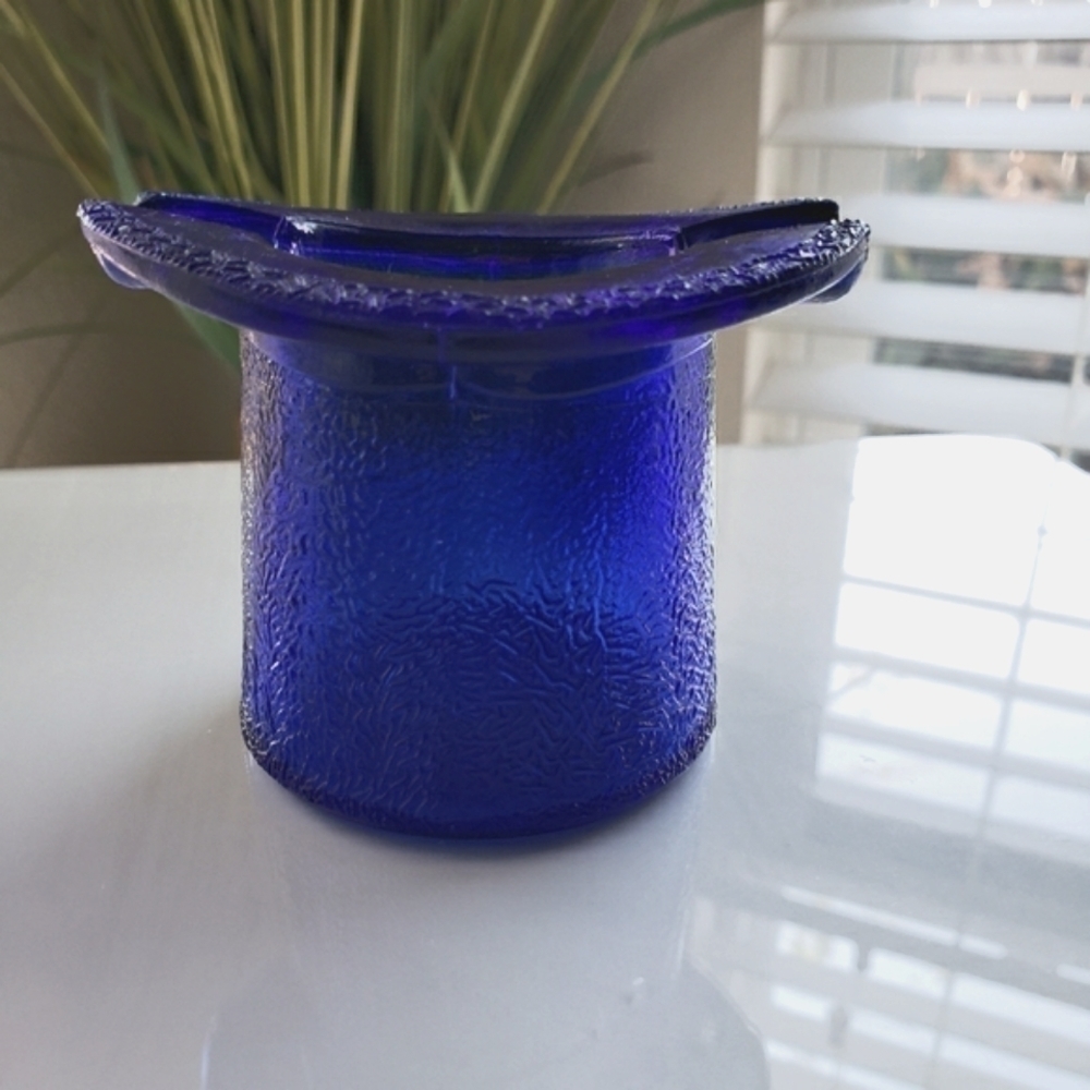 VINTAGE COBALT TOP HAT ADVERTISING LOWELL CREAM - Picture 4 of 5